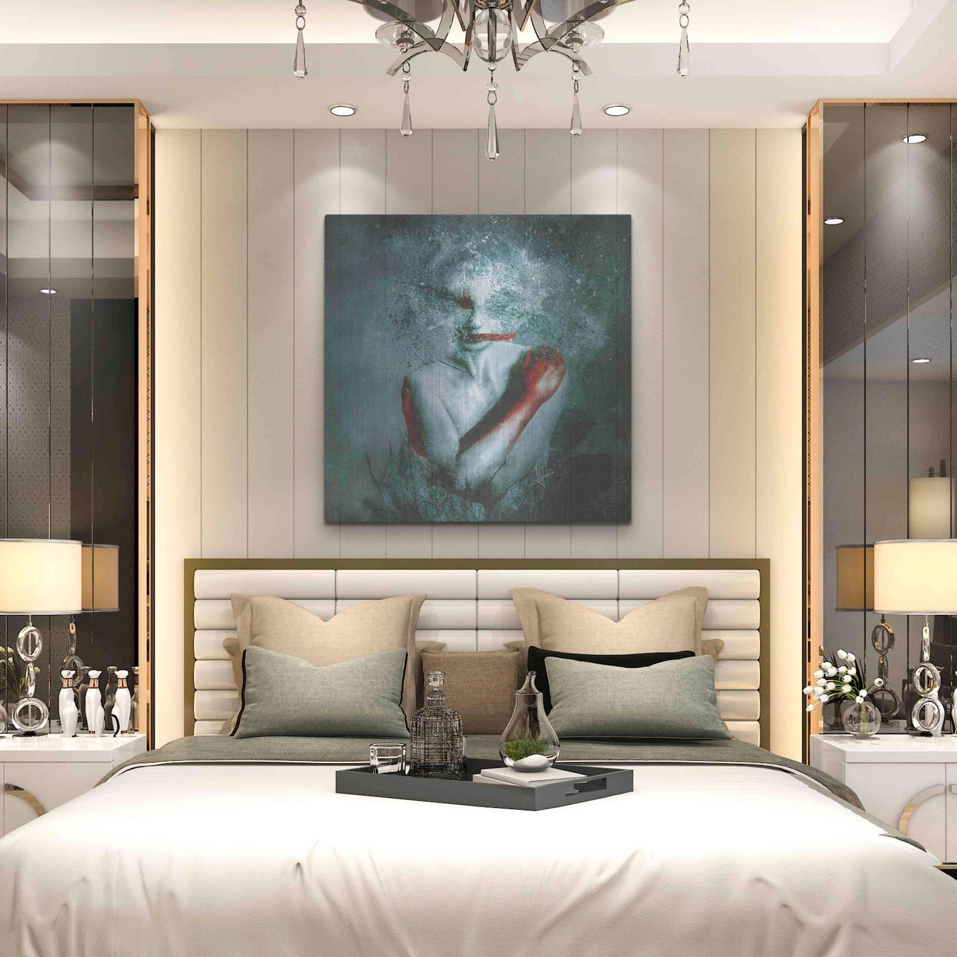 Luxe Metal Art '(Blooming) Protection' by Mario Sanchez Nevado, Metal Wall Art,36x36