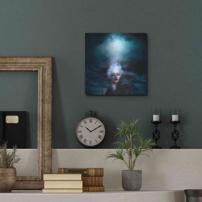 Luxe Metal Art 'A Natural Disaster' by Mario Sanchez Nevado, Metal Wall Art,12x12