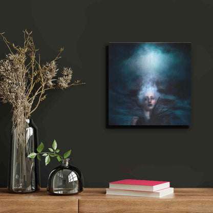 Luxe Metal Art 'A Natural Disaster' by Mario Sanchez Nevado, Metal Wall Art,12x12