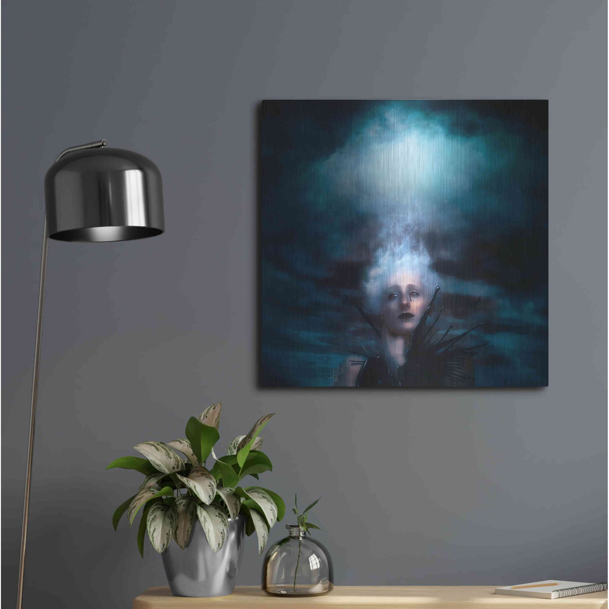 Luxe Metal Art 'A Natural Disaster' by Mario Sanchez Nevado, Metal Wall Art,24x24