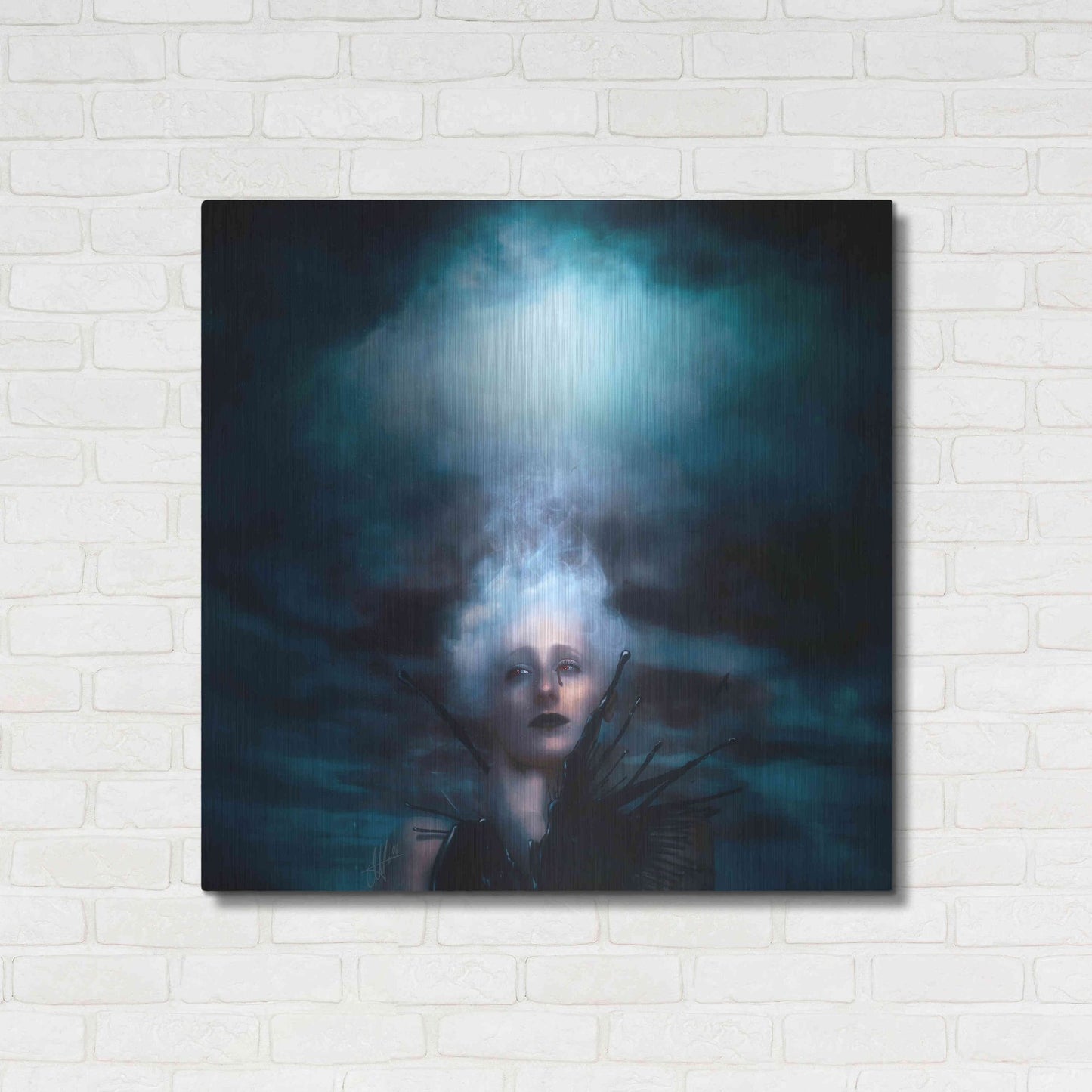 Luxe Metal Art 'A Natural Disaster' by Mario Sanchez Nevado, Metal Wall Art,36x36