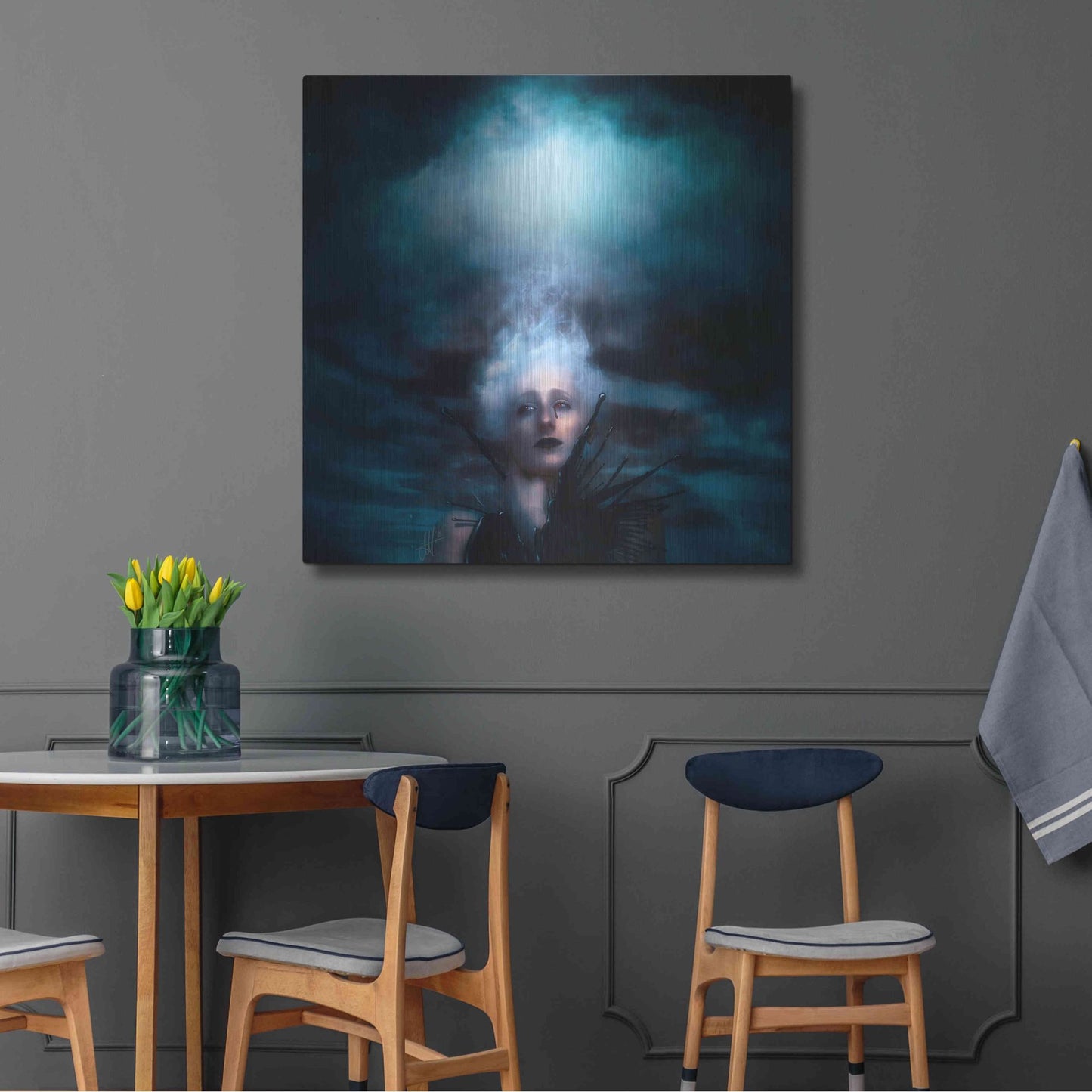 Luxe Metal Art 'A Natural Disaster' by Mario Sanchez Nevado, Metal Wall Art,36x36