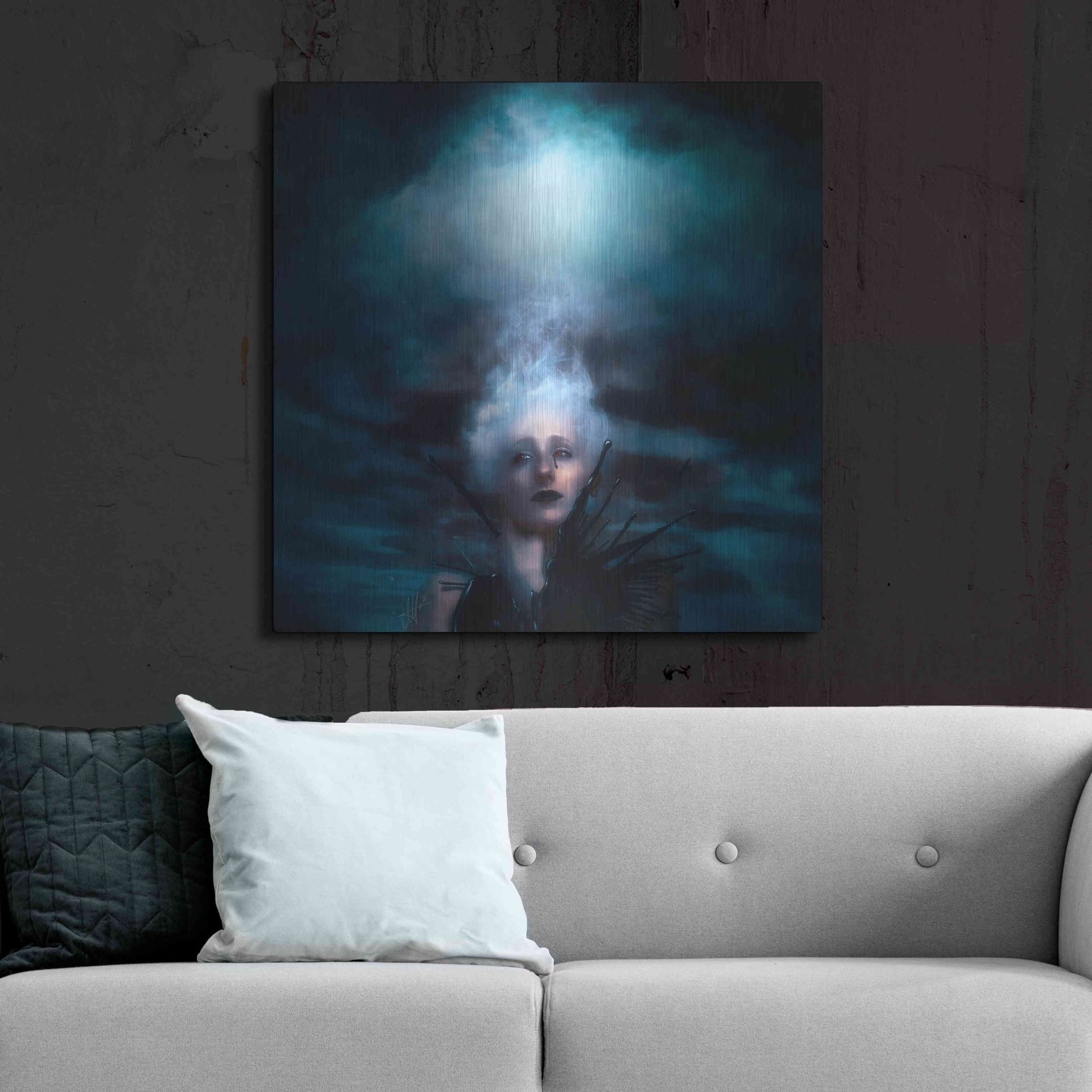 Luxe Metal Art 'A Natural Disaster' by Mario Sanchez Nevado, Metal Wall Art,36x36