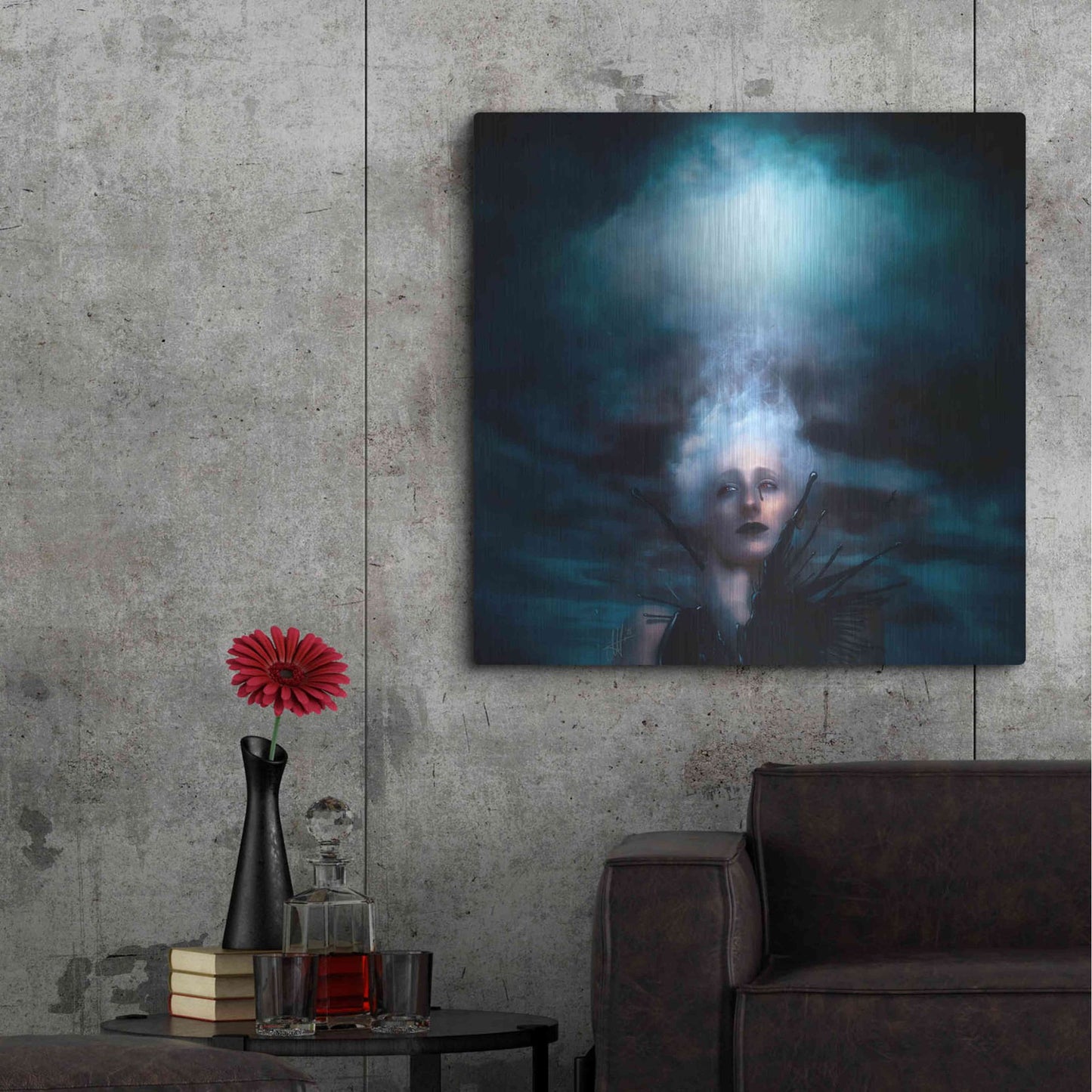 Luxe Metal Art 'A Natural Disaster' by Mario Sanchez Nevado, Metal Wall Art,36x36