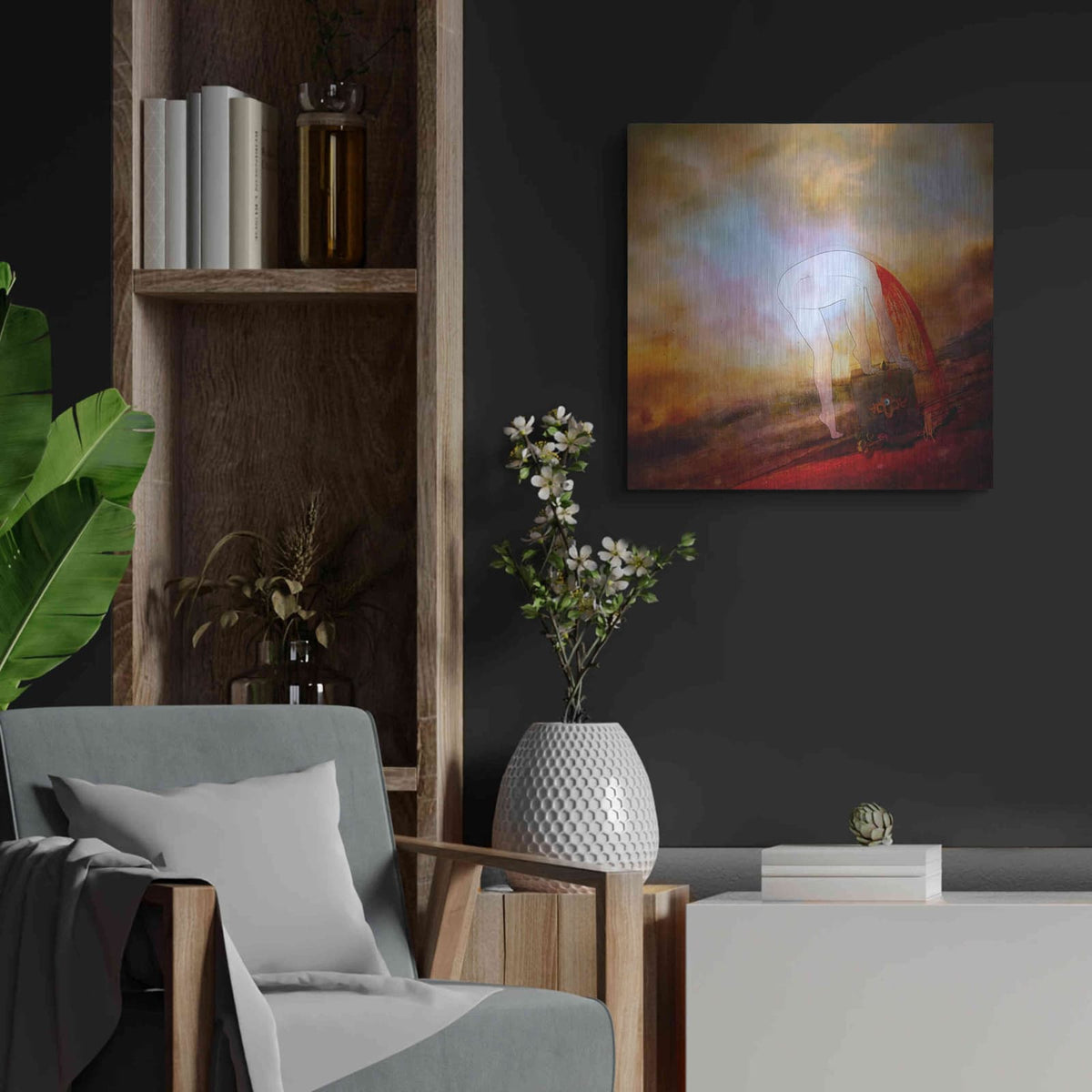 'Caer' by Mario Sanchez Nevado – Metal Wall Art, 24x24 room view