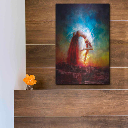 Luxe Metal Art 'Electricity' by Mario Sanchez Nevado, Metal Wall Art,12x16