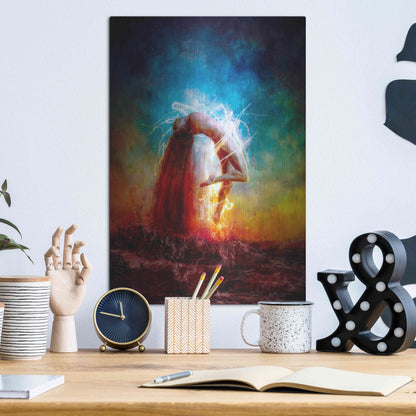 Luxe Metal Art 'Electricity' by Mario Sanchez Nevado, Metal Wall Art,12x16