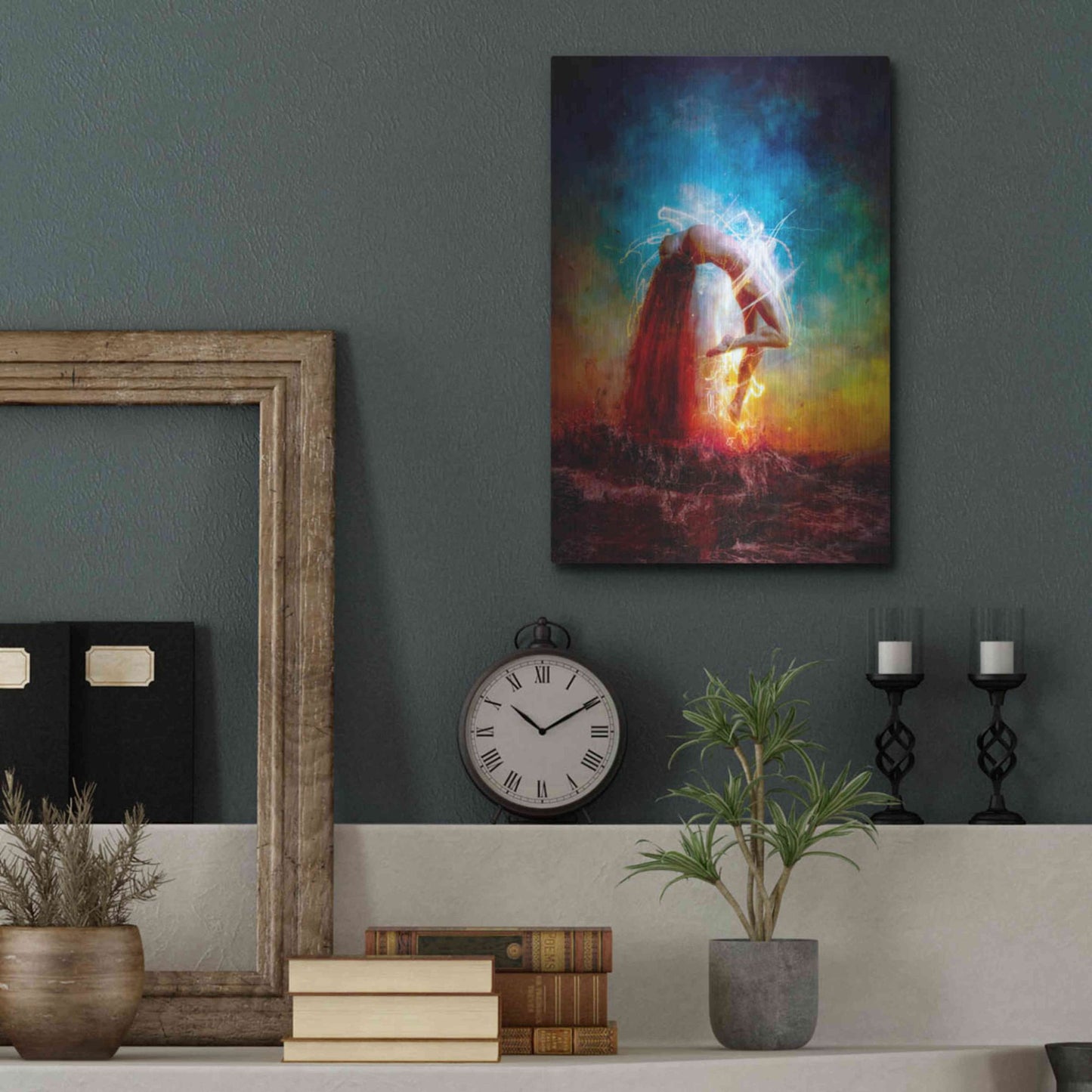 Luxe Metal Art 'Electricity' by Mario Sanchez Nevado, Metal Wall Art,12x16