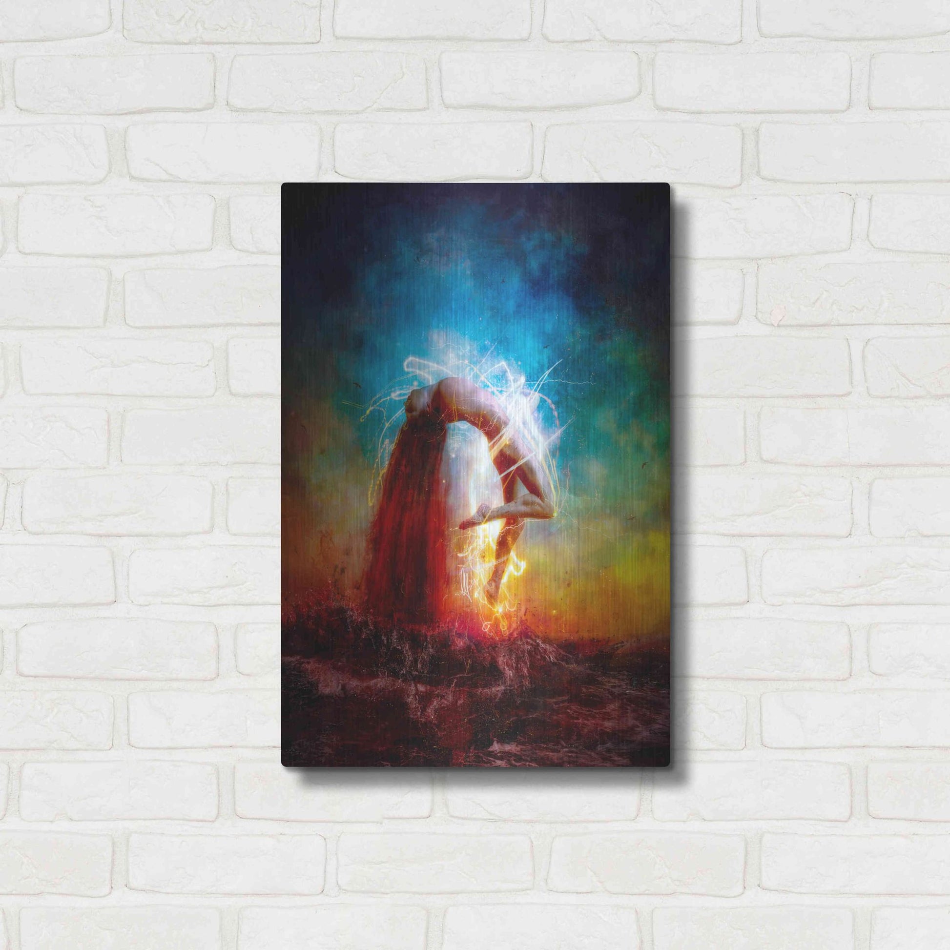 Luxe Metal Art 'Electricity' by Mario Sanchez Nevado, Metal Wall Art,16x24