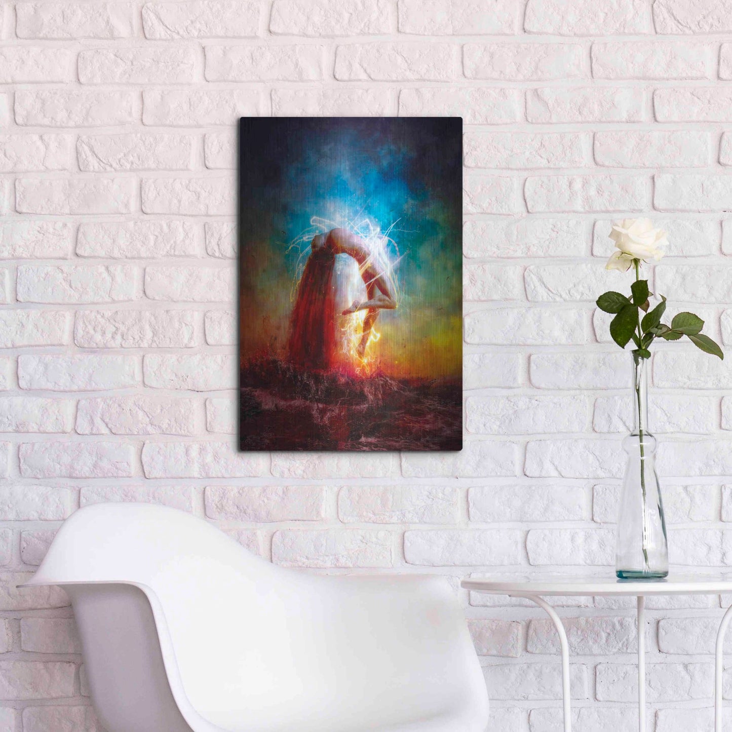 Luxe Metal Art 'Electricity' by Mario Sanchez Nevado, Metal Wall Art,16x24