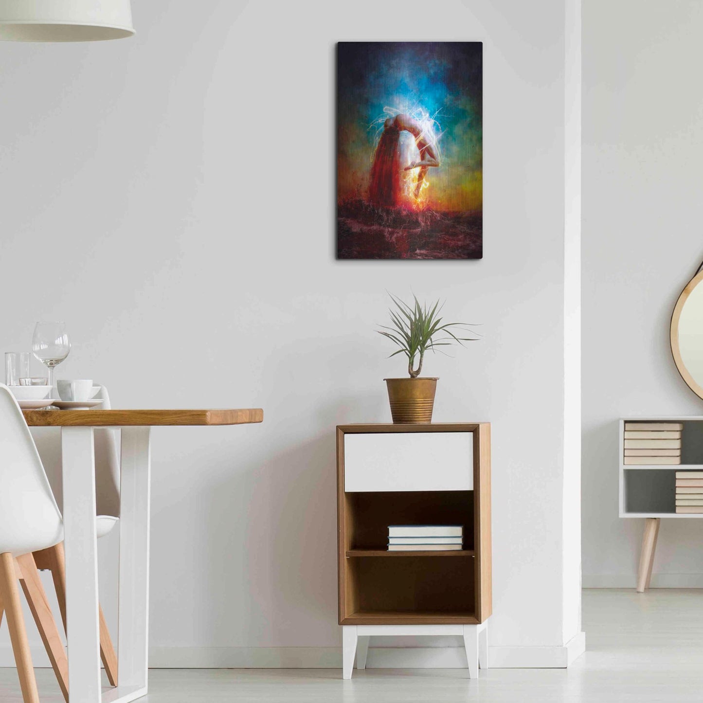 Luxe Metal Art 'Electricity' by Mario Sanchez Nevado, Metal Wall Art,16x24