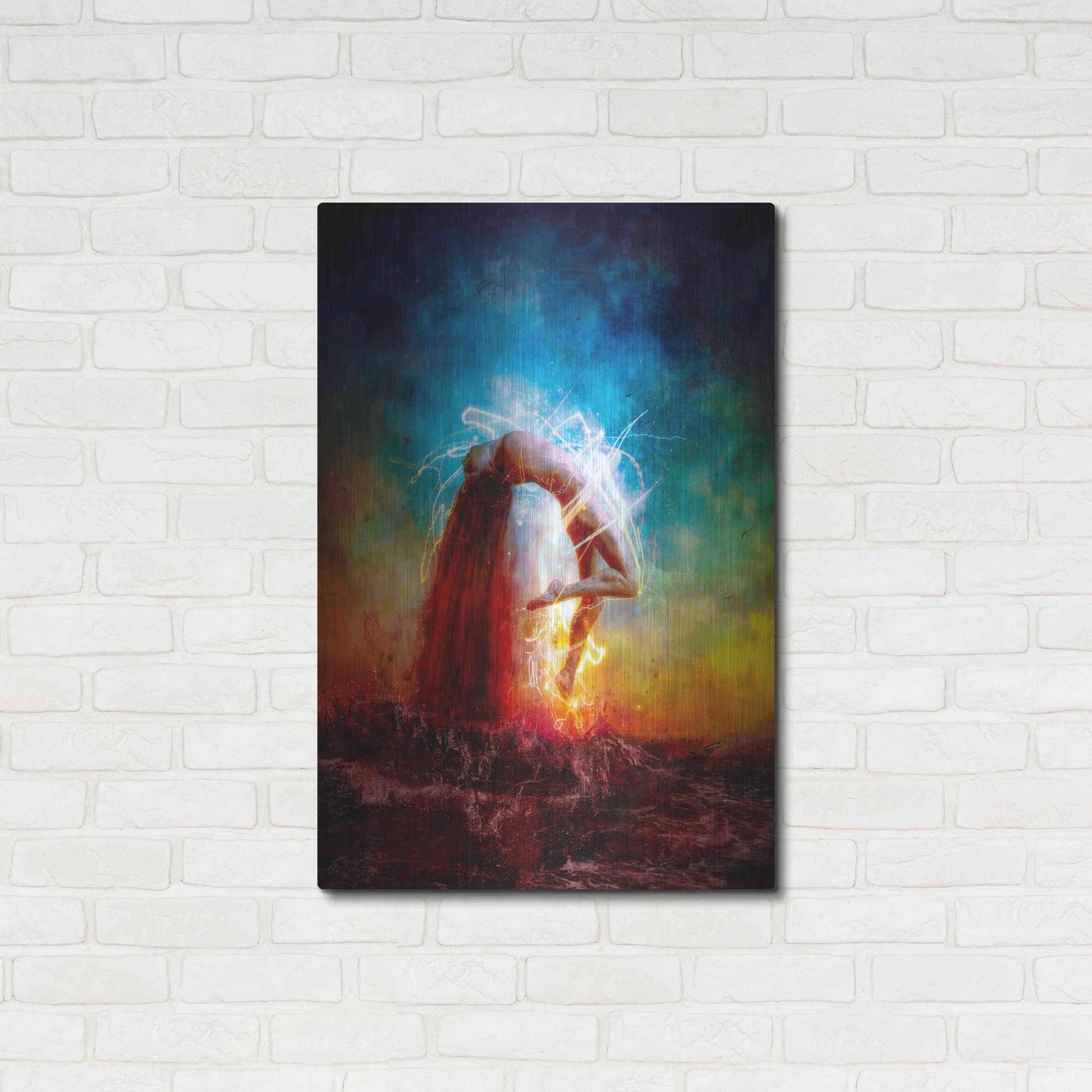 Luxe Metal Art 'Electricity' by Mario Sanchez Nevado, Metal Wall Art,24x36