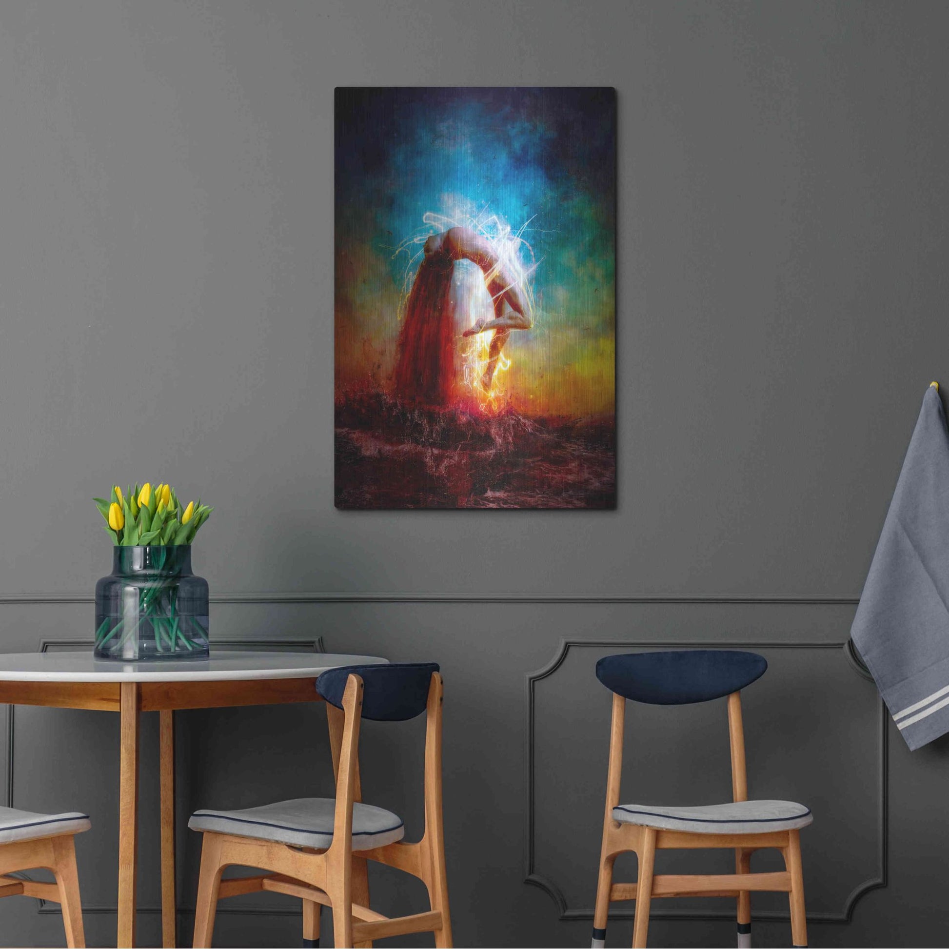 Luxe Metal Art 'Electricity' by Mario Sanchez Nevado, Metal Wall Art,24x36