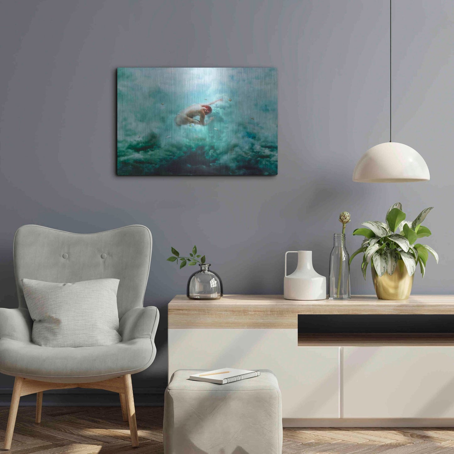 Luxe Metal Art 'Heaven & Alchemy' by Mario Sanchez Nevado, Metal Wall Art,24x16