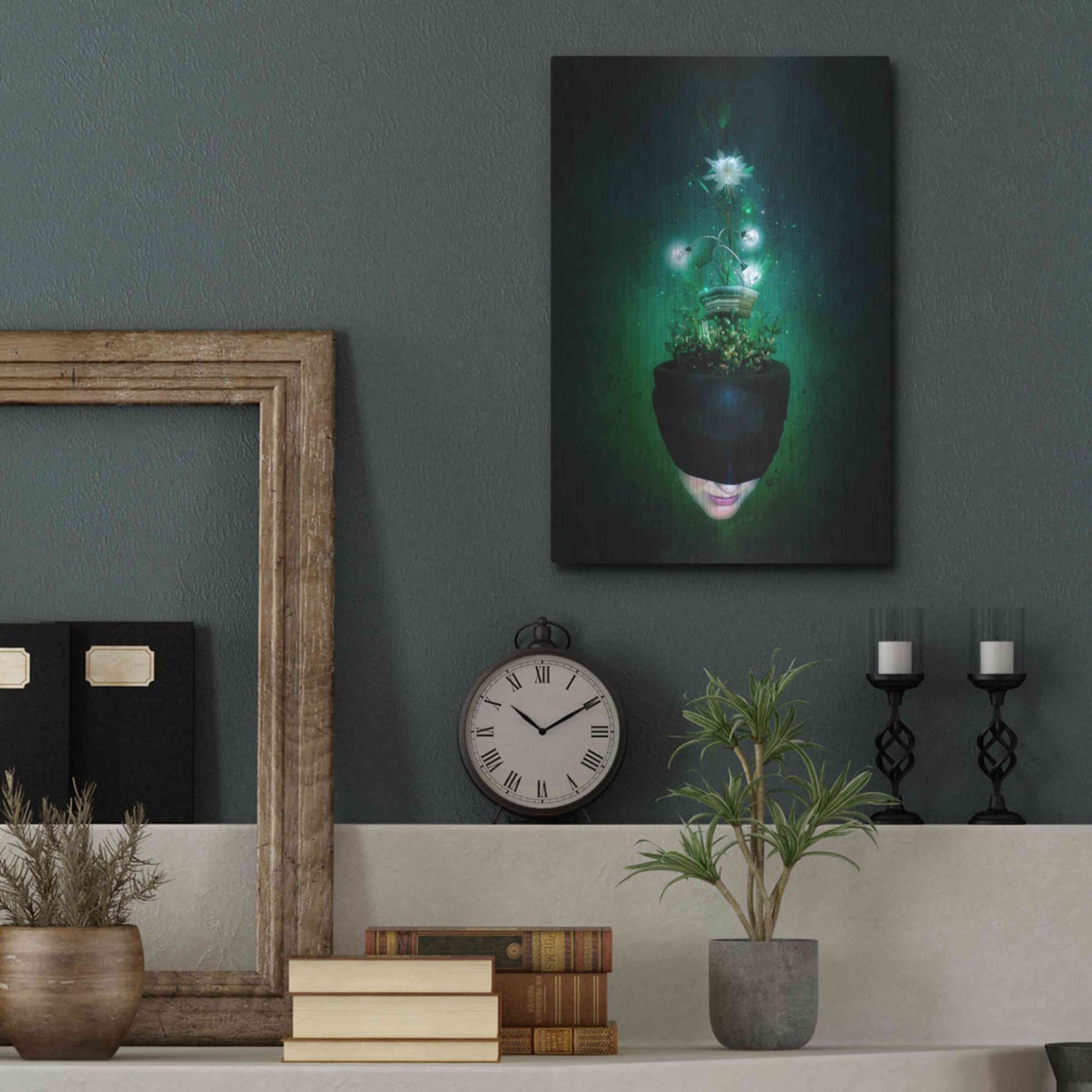 Luxe Metal Art 'Herbal Movement I' by Mario Sanchez Nevado, Metal Wall Art,12x16