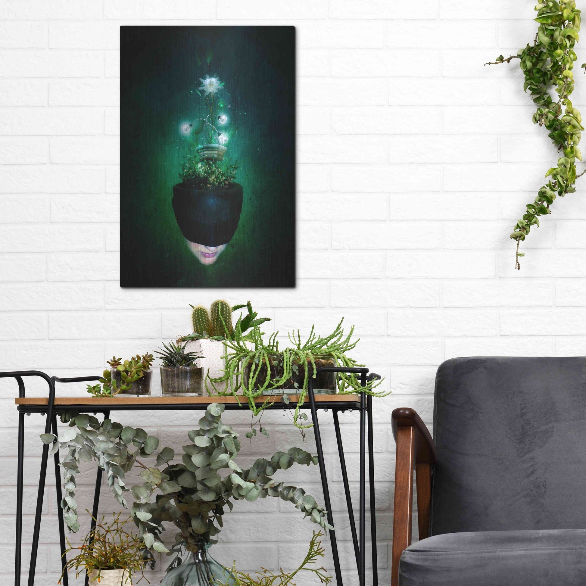 Luxe Metal Art 'Herbal Movement I' by Mario Sanchez Nevado, Metal Wall Art,12x16