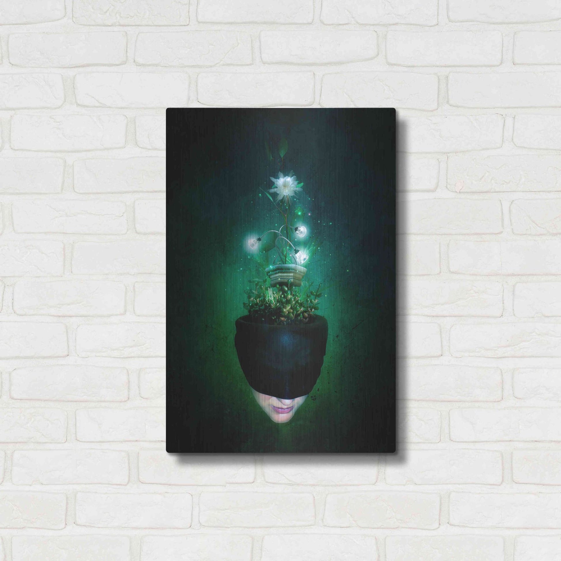 Luxe Metal Art 'Herbal Movement I' by Mario Sanchez Nevado, Metal Wall Art,16x24