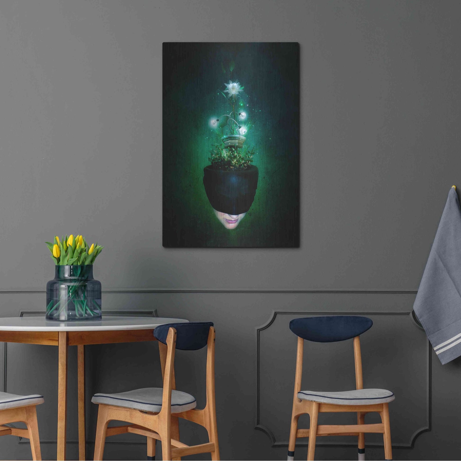 Luxe Metal Art 'Herbal Movement I' by Mario Sanchez Nevado, Metal Wall Art,24x36