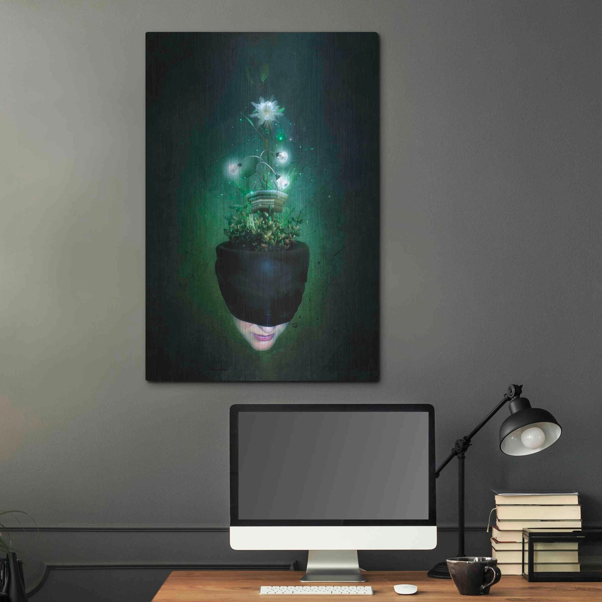 Luxe Metal Art 'Herbal Movement I' by Mario Sanchez Nevado, Metal Wall Art,24x36