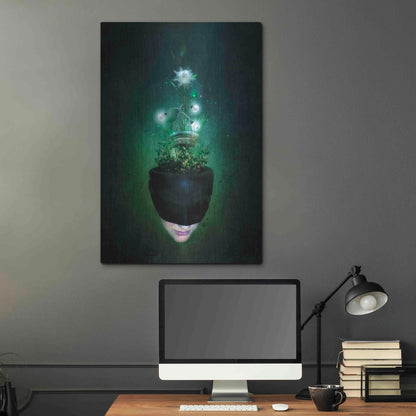 Luxe Metal Art 'Herbal Movement I' by Mario Sanchez Nevado, Metal Wall Art,24x36