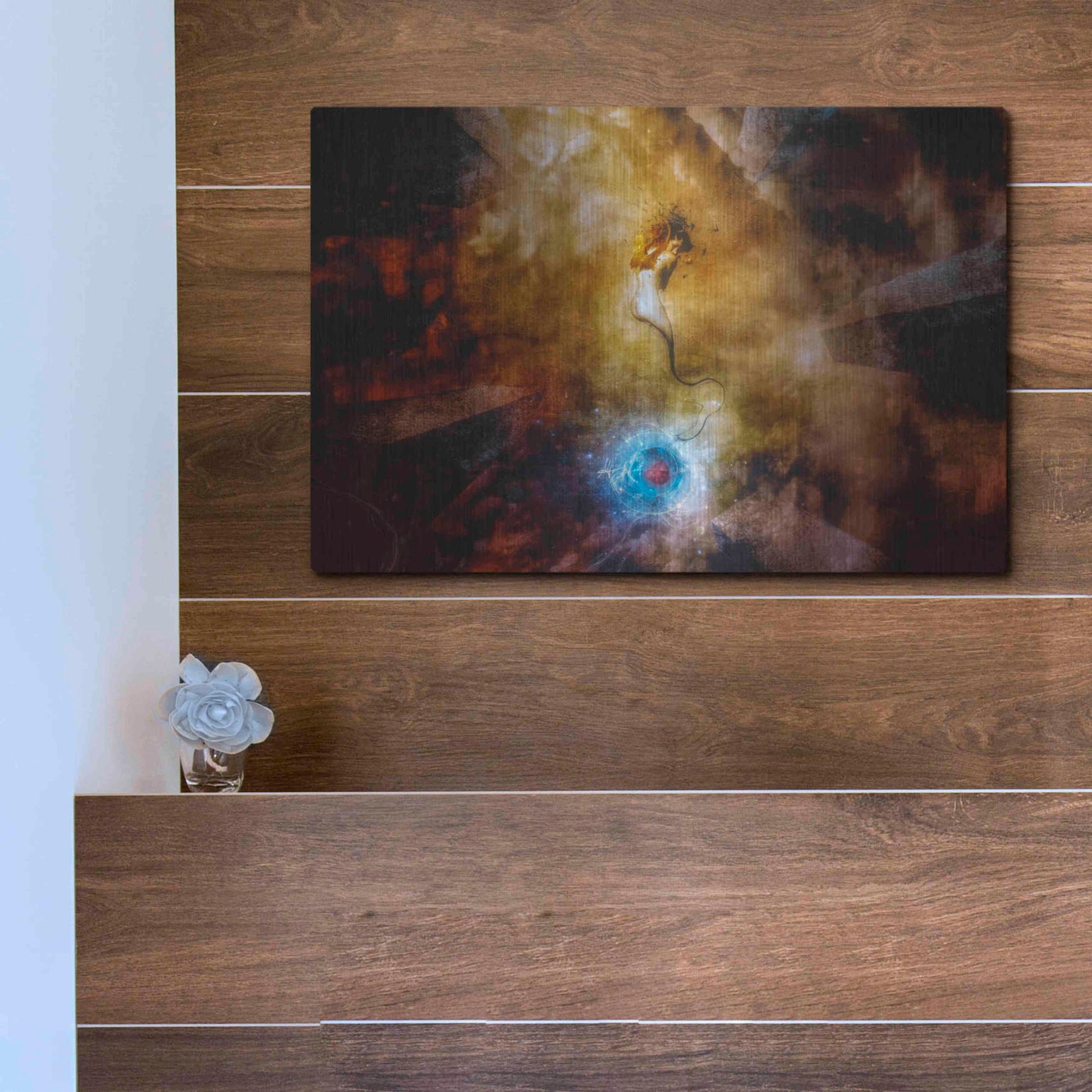 Luxe Metal Art 'The Sufferer' by Mario Sanchez Nevado, Metal Wall Art,16x12