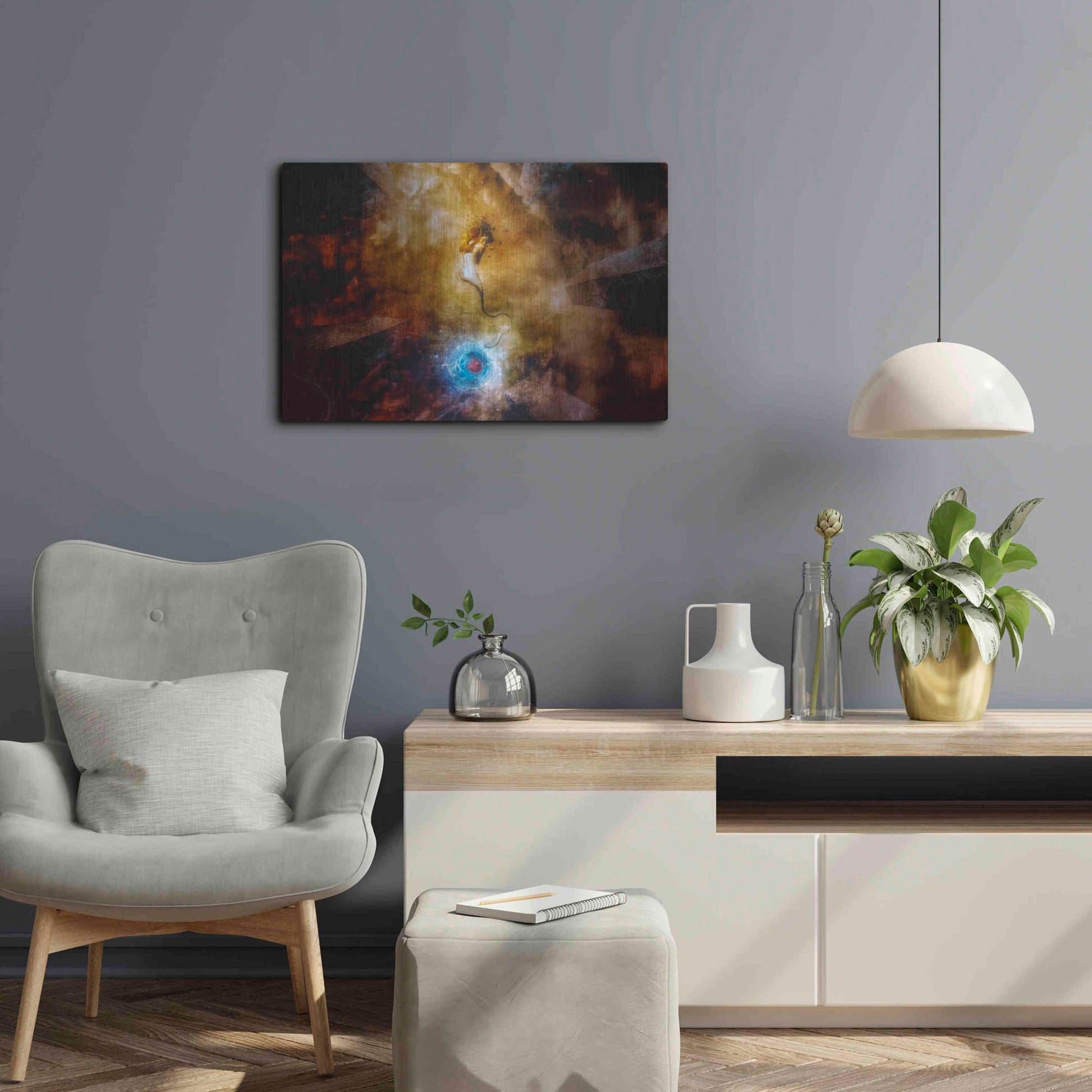 Luxe Metal Art 'The Sufferer' by Mario Sanchez Nevado, Metal Wall Art,24x16