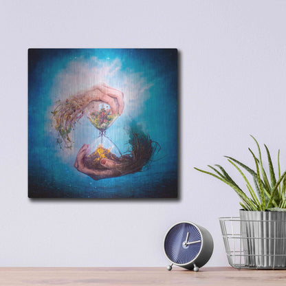 Luxe Metal Art 'Where Stories Unfold' by Mario Sanchez Nevado, Metal Wall Art,12x12