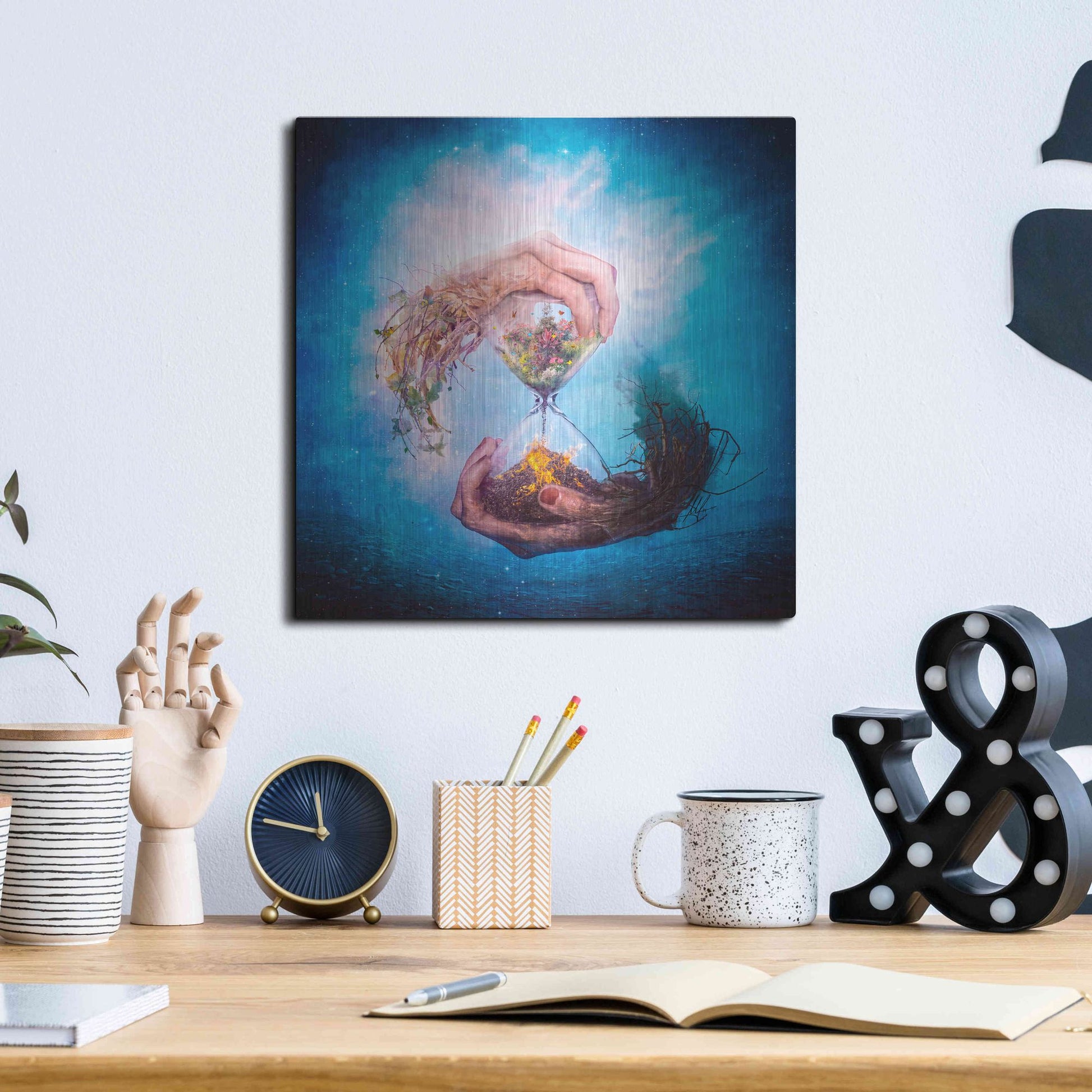 Luxe Metal Art 'Where Stories Unfold' by Mario Sanchez Nevado, Metal Wall Art,12x12