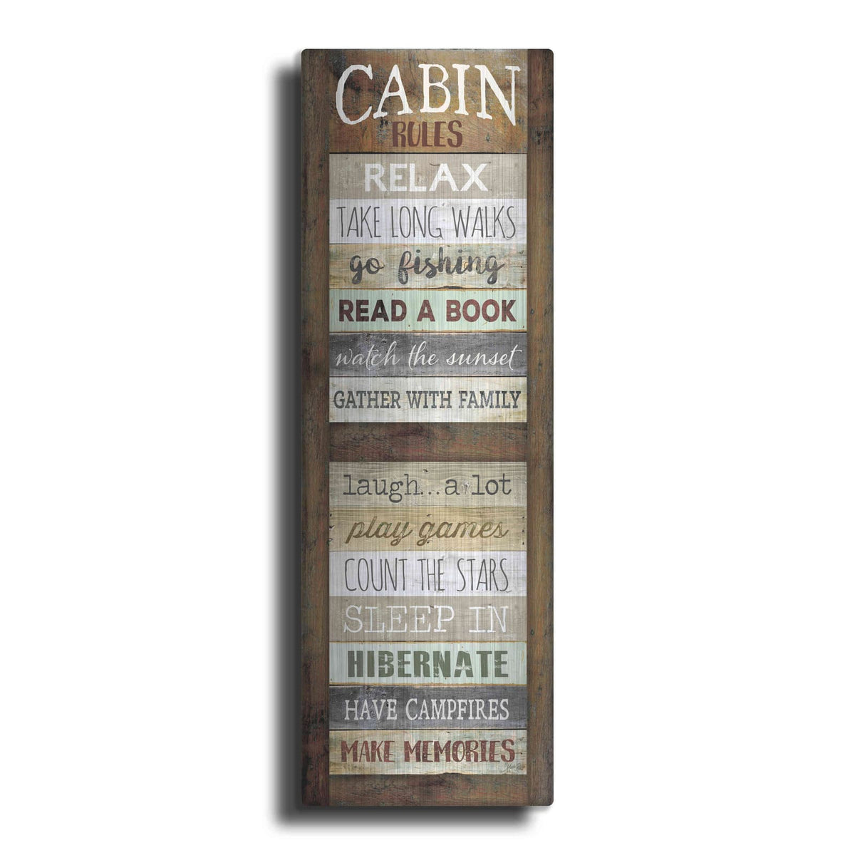 'Cabin Rules' by Marla Rae – Metal Wall Art