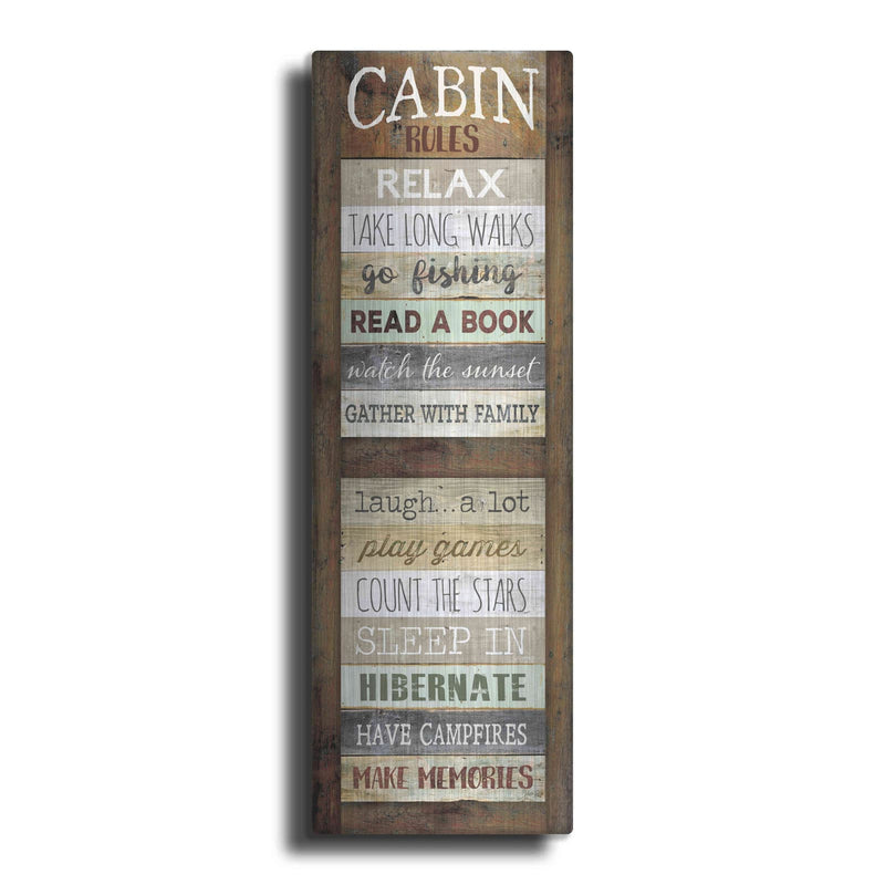 'Cabin Rules' by Marla Rae – Metal Wall Art
