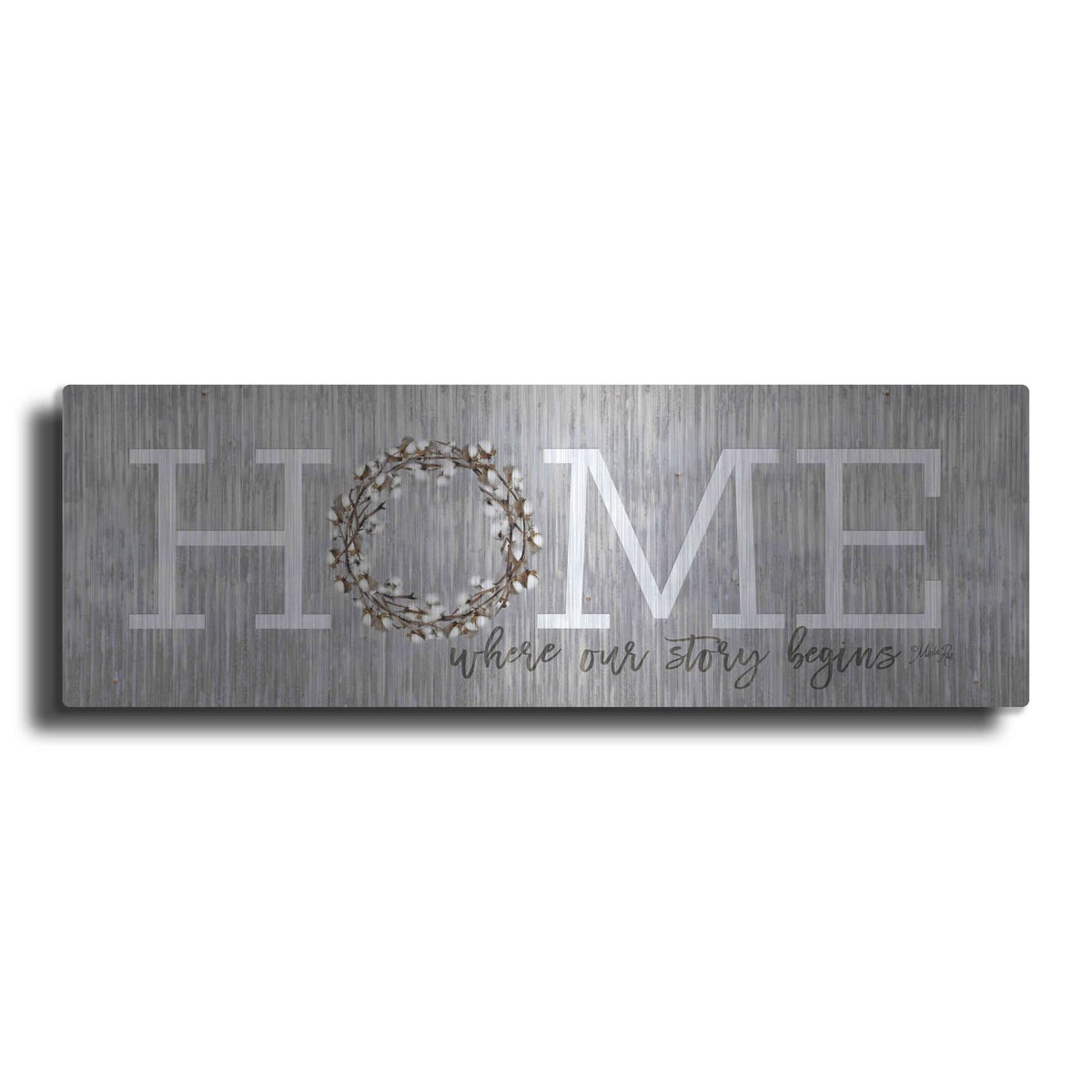 'Home - Where Our Story Begins' by Marla Rae – Metal Wall Art