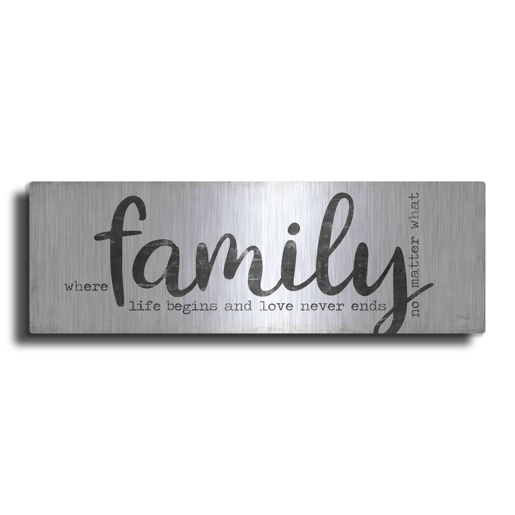 'Family Where Life Begins' by Marla Rae – Metal Wall Art