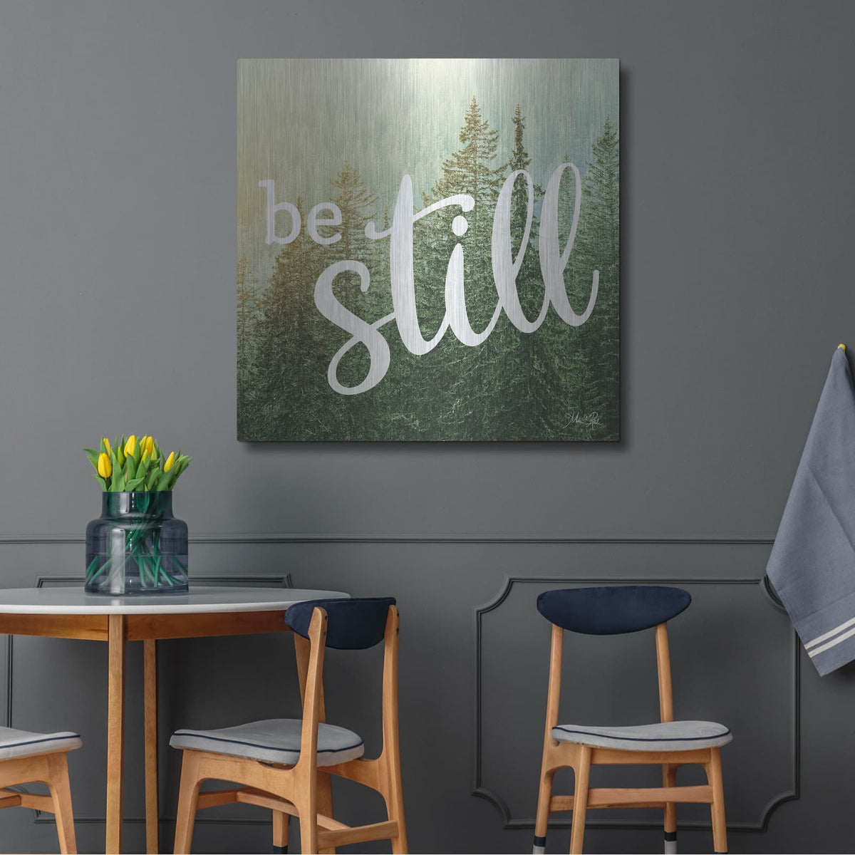 'Be Still' by Marla Rae – Metal Wall Art, 36x36 room view