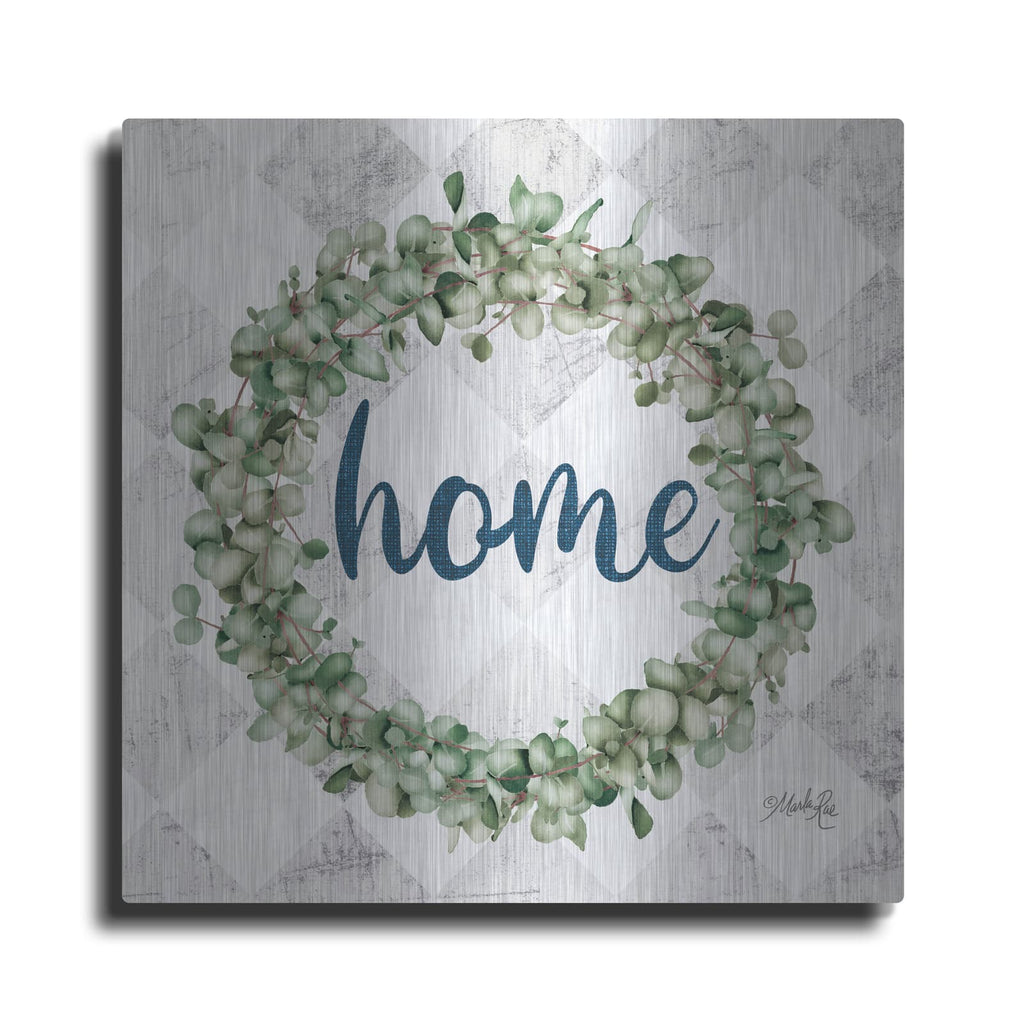 'Home Eucalyptus Wreath' by Marla Rae – Metal Wall Art