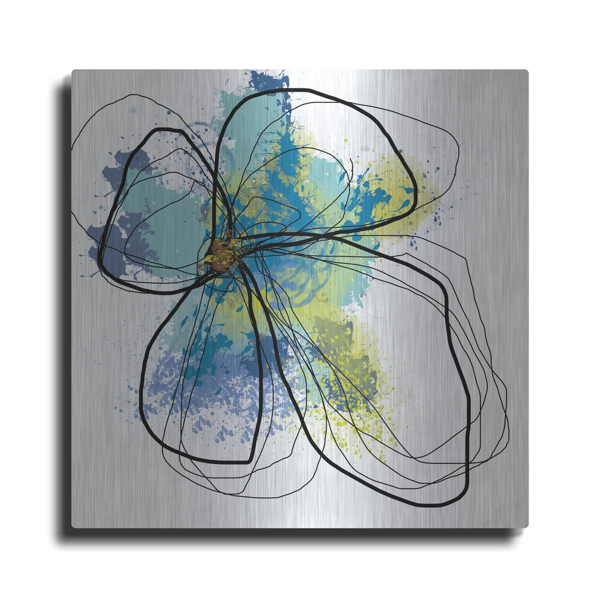 'Azure Petals I' by Jan Weiss – Metal Wall Art
