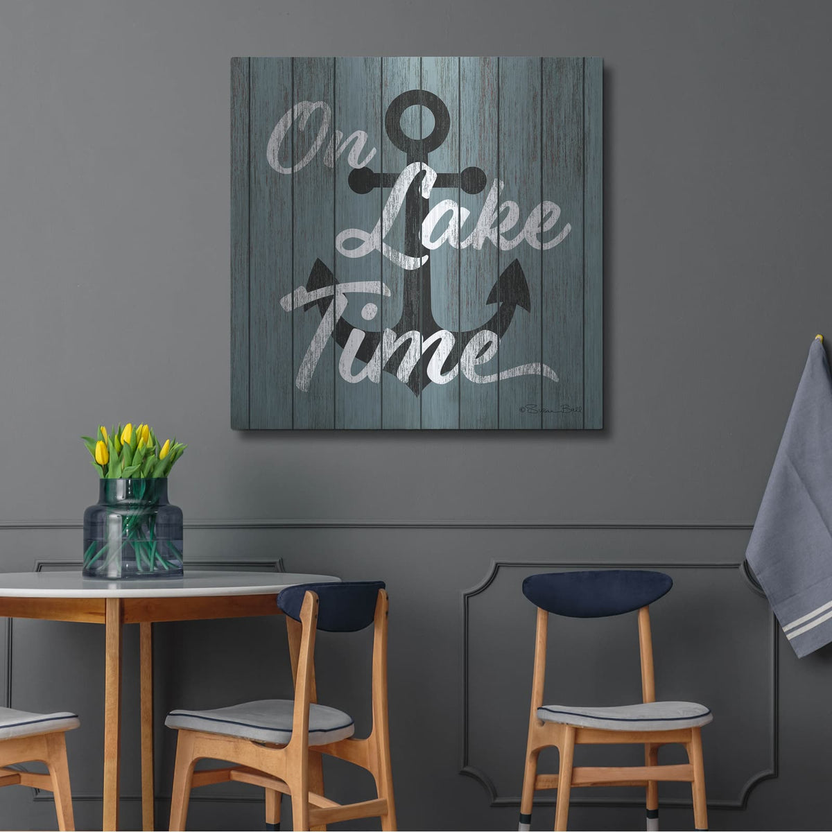 'On Lake Time' by Susan Ball – Metal Wall Art, 36x36 room view