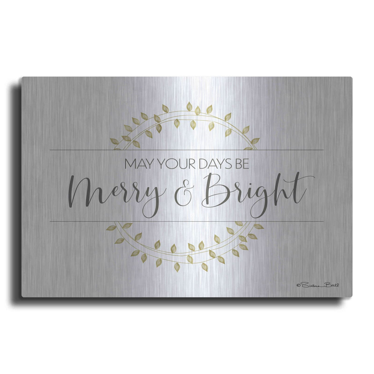 'Merry & Bright Wreath' by Susan Ball – Metal Wall Art