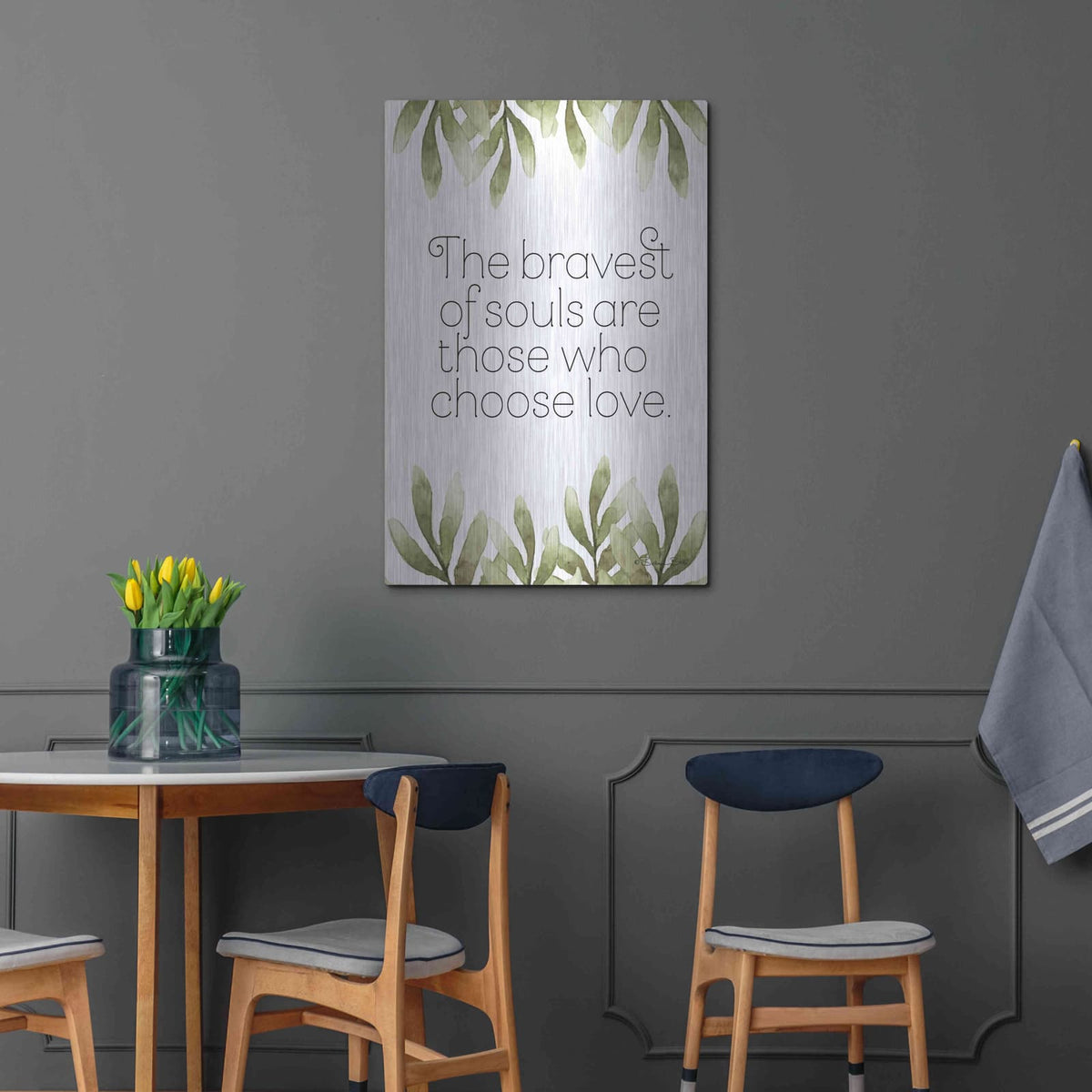 'Greenery Bravest of Souls' by Susan Ball – Metal Wall Art, 24x36 room view