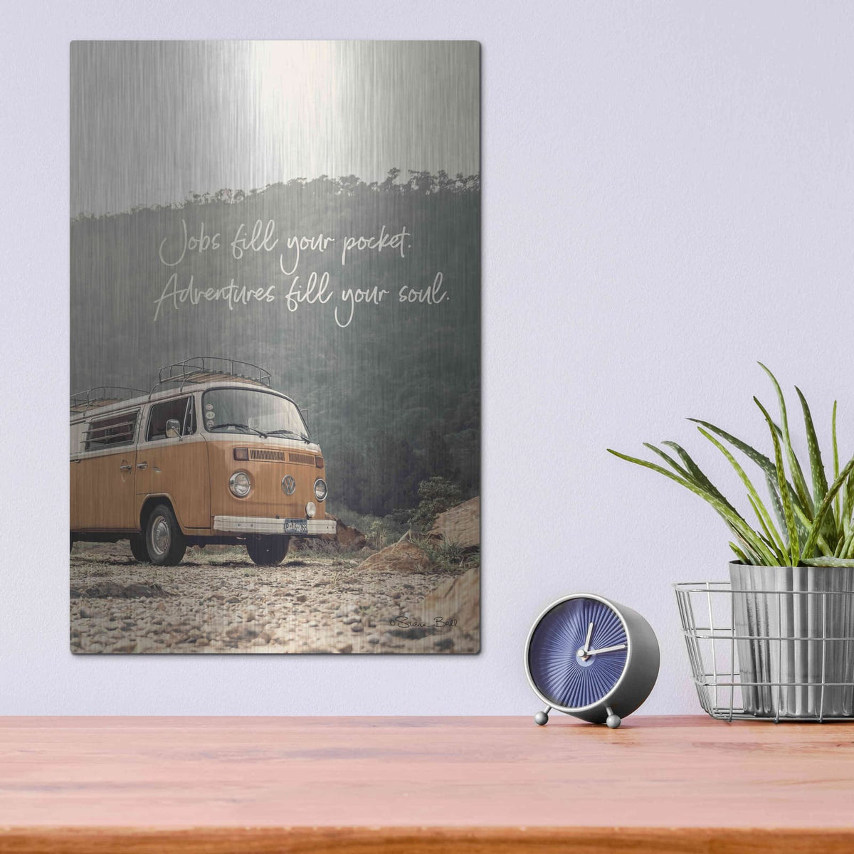 'Adventure Fills Your Soul' by Susan Ball – Metal Wall Art, 12x16 room view
