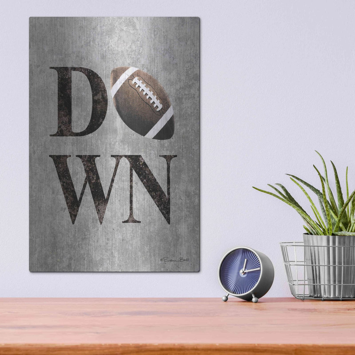 'Football DOWN' by Susan Ball – Metal Wall Art, 12x16 room view