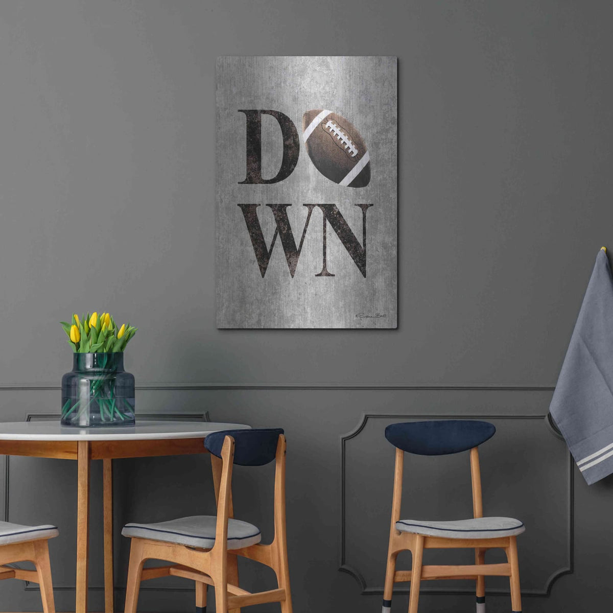 'Football DOWN' by Susan Ball – Metal Wall Art, 24x36 room view