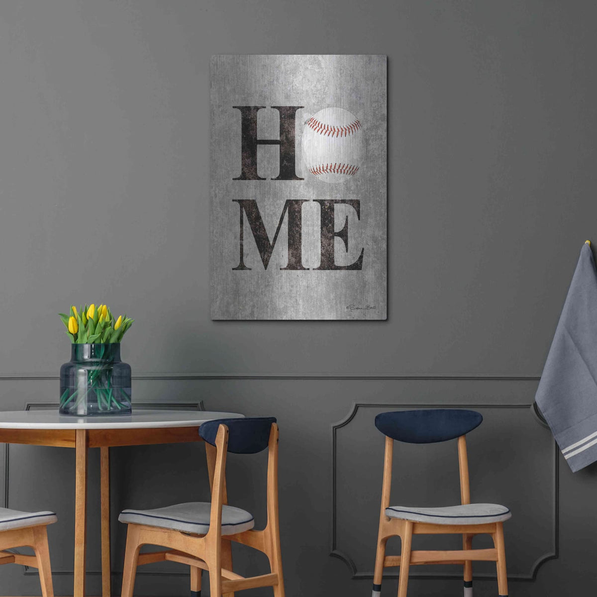 'Baseball HOME' by Susan Ball – Metal Wall Art, 24x36 room view