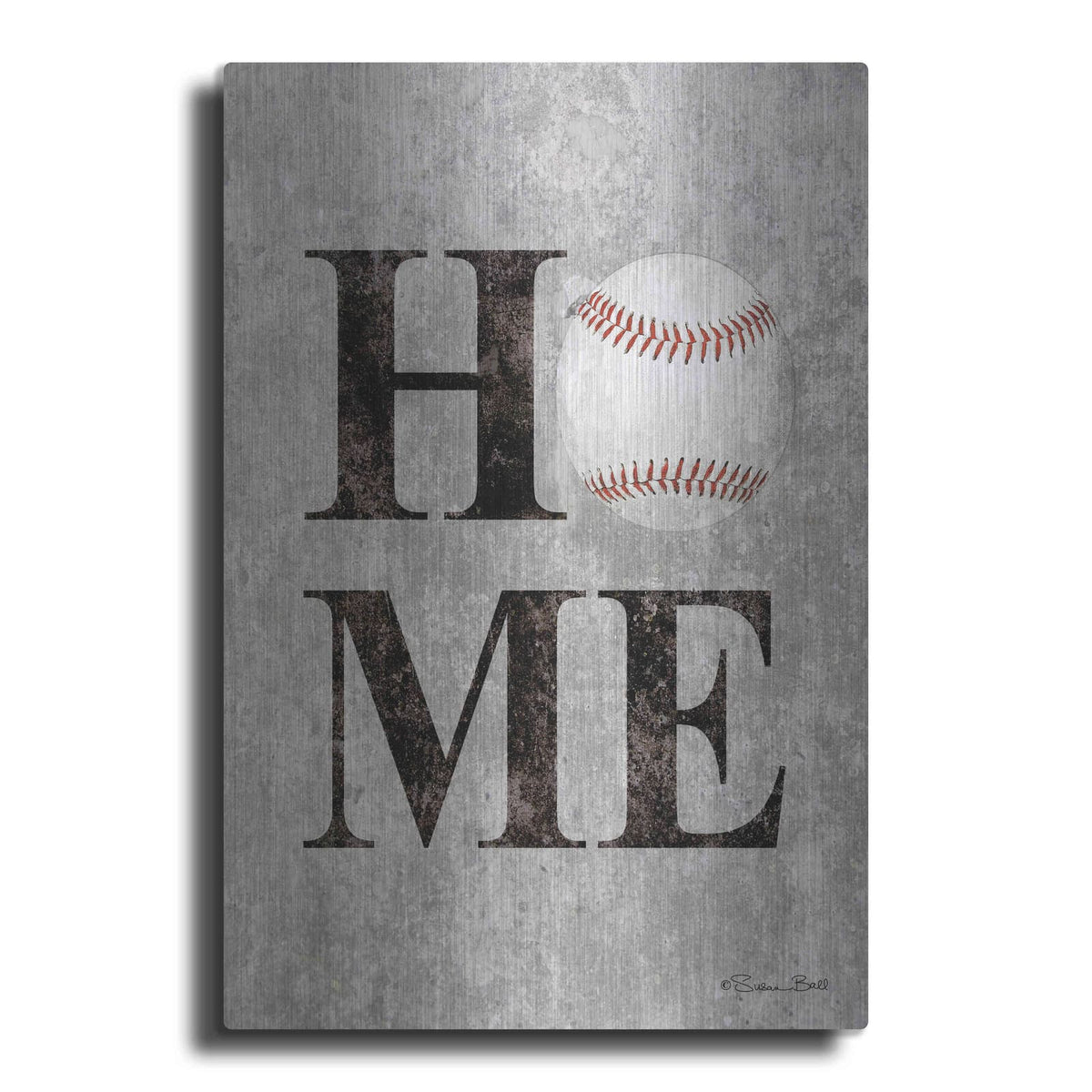 'Baseball HOME' by Susan Ball – Metal Wall Art