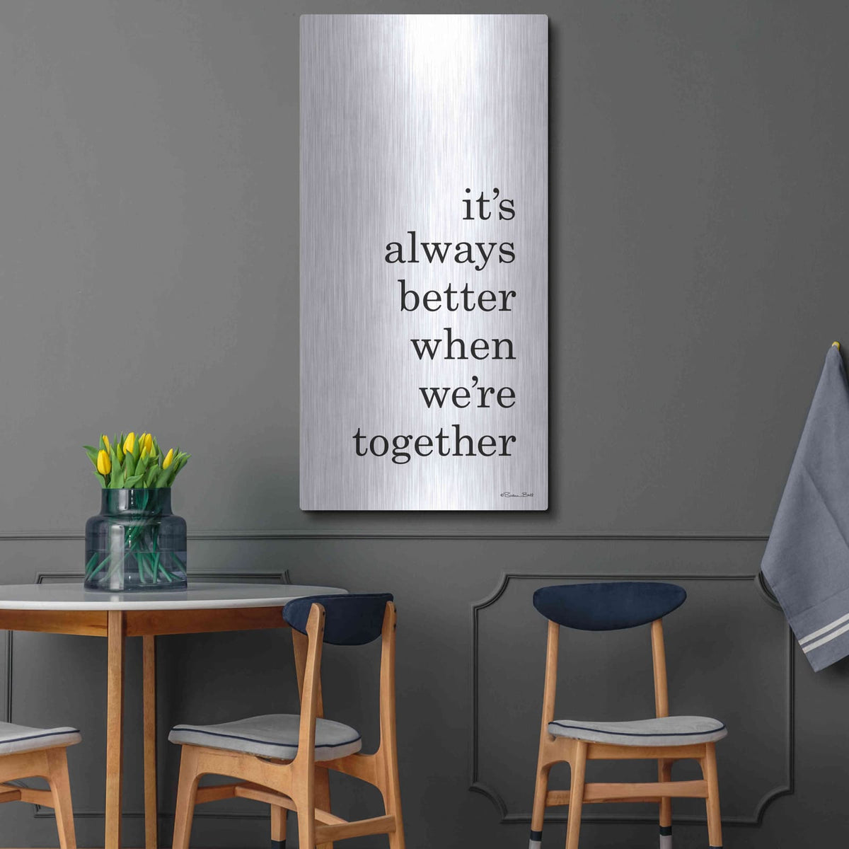 'Better Together' by Susan Ball – Metal Wall Art, 24x48 room view