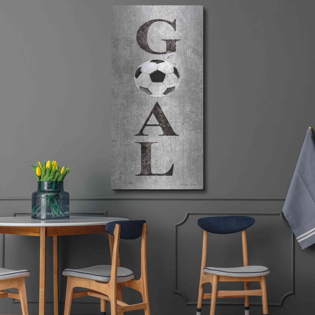 'Hockey Goal II' by Susan Ball – Metal Wall Art, 24x48 room view