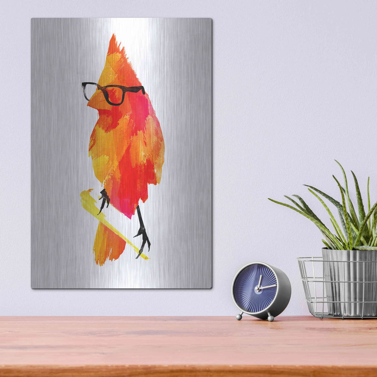 'Punk Bird' by Robert Farkas – Metal Wall Art, 12x16 room view