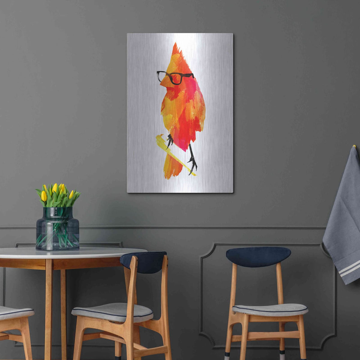 'Punk Bird' by Robert Farkas – Metal Wall Art, 24x36 room view