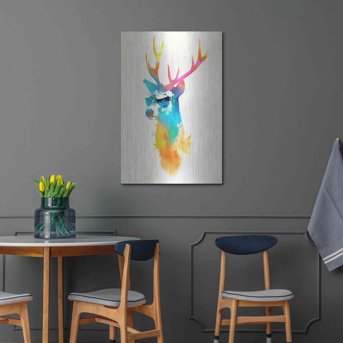 'Sunny Stag' by Robert Farkas – Metal Wall Art, 24x36 room view