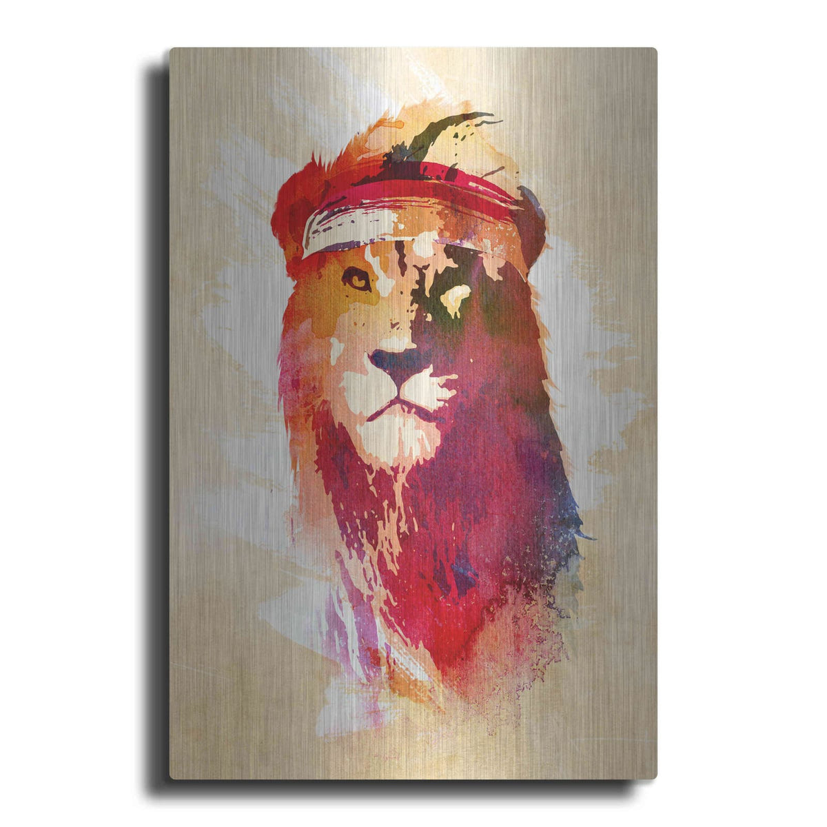 'Gym Lion' by Robert Farkas – Metal Wall Art