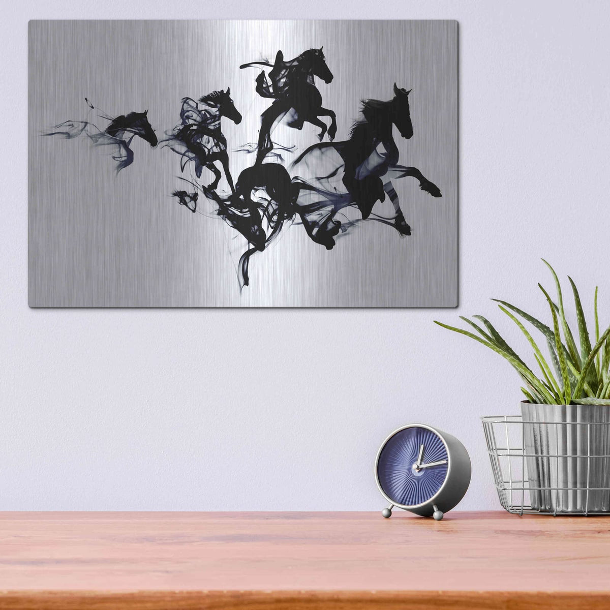 'Black Horses' by Robert Farkas – Metal Wall Art, 16x12 room view